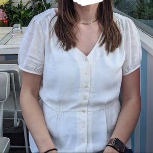 JCrew short sleeve off white blouse